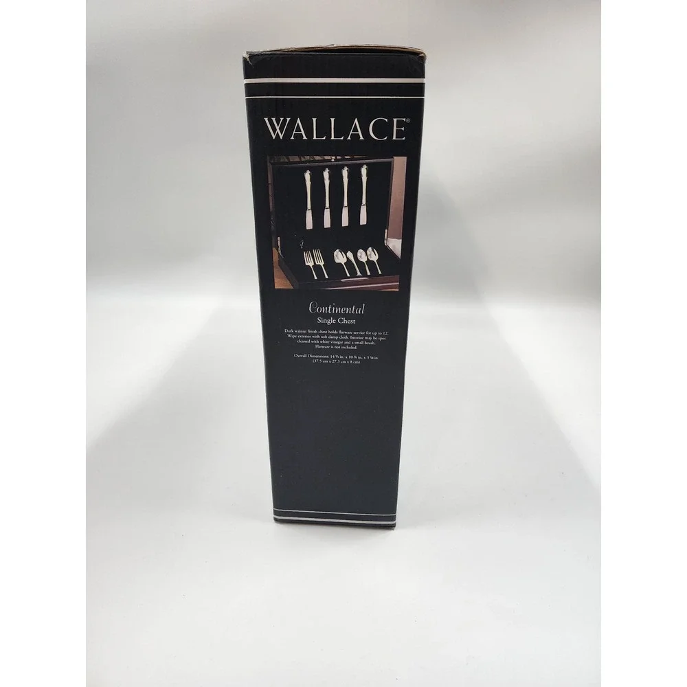 Wallace Silversmiths Continental Single Chest Flatware Box Mahogany Wood Finish